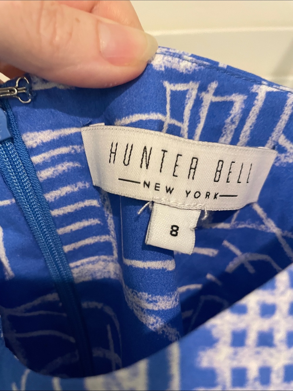 HUNTER BELL Royal Blue & White Abstract Strap Maxi Dress - Picture 2 of 4